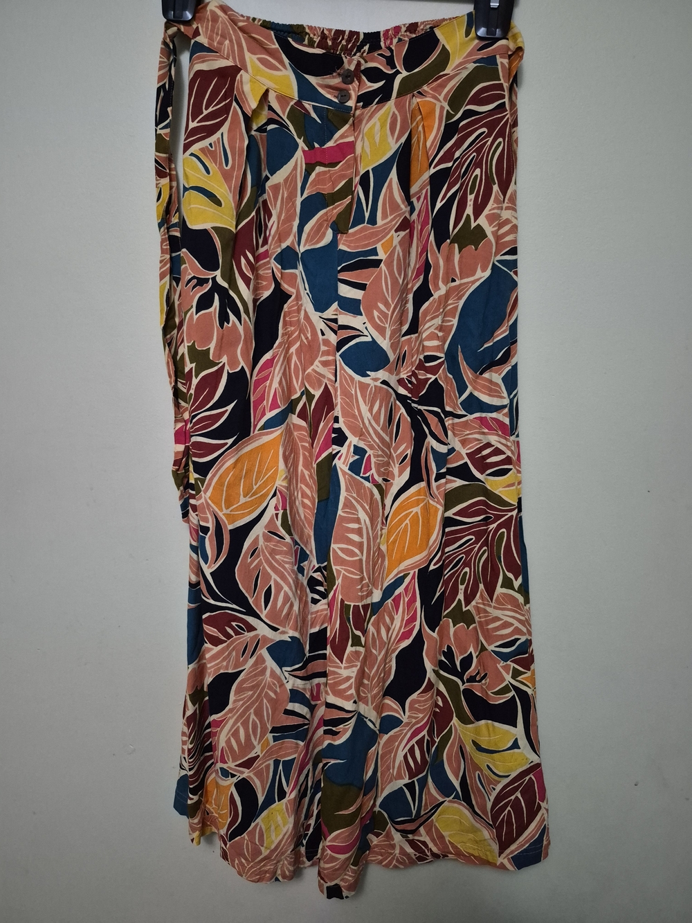 Patrons of Peace Tropical Leaf Sarong Skirt - Pink, Blue, Yellow, Orange, Black